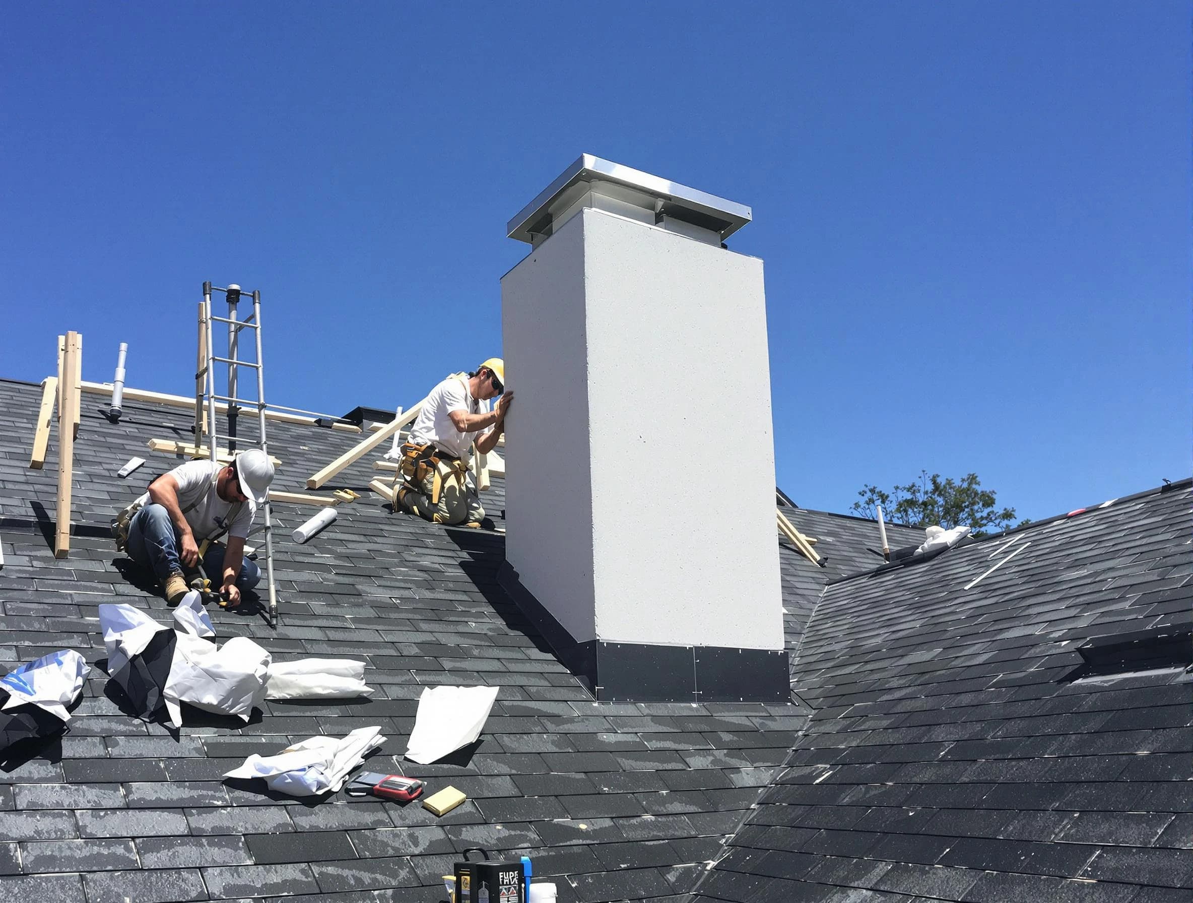 Broomfield Chimney Sweep crew installing a new chimney in Broomfield, CO