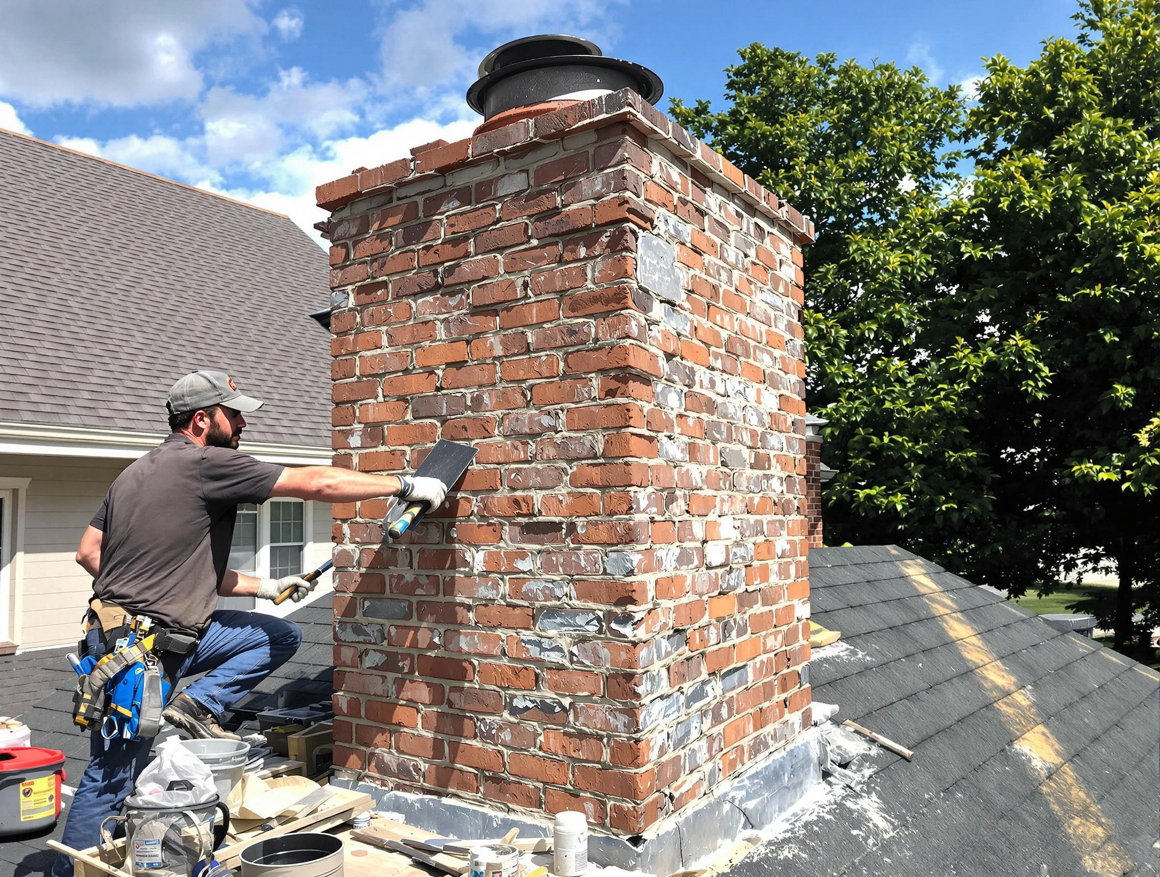Completed chimney rebuild by Broomfield Chimney Sweep in Broomfield, CO