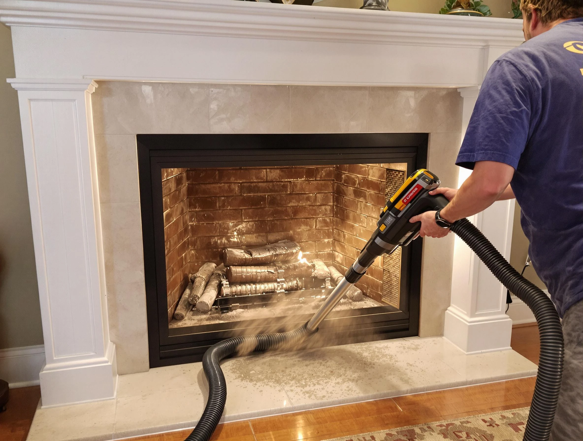 Fireplace cleaning performed by Broomfield Chimney Sweep in Broomfield, CO