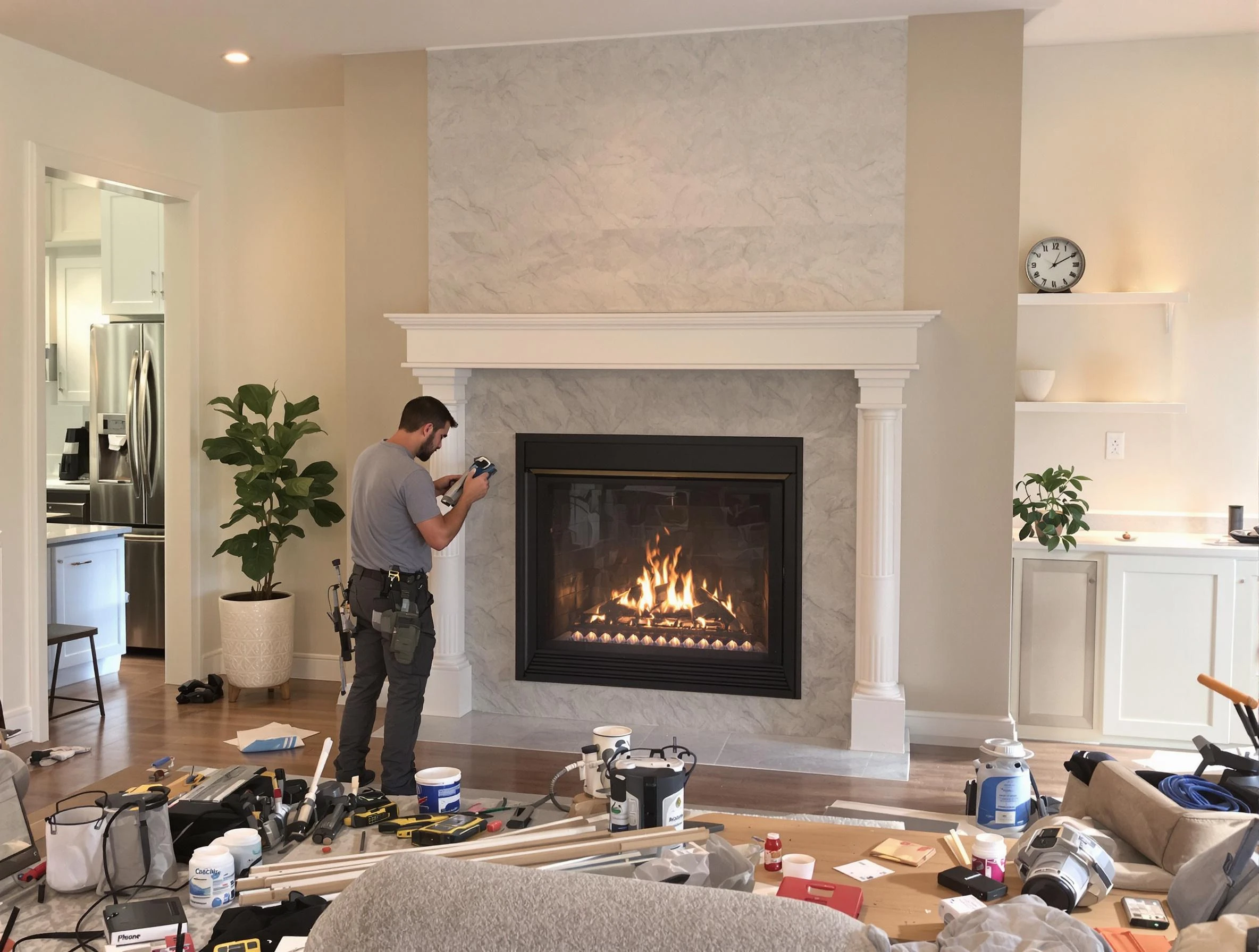 Newly installed fireplace by Broomfield Chimney Sweep in Broomfield, CO